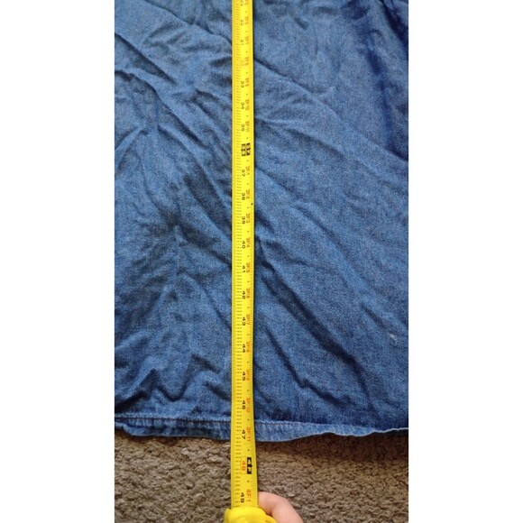 Vintage G.S. DENIMS Floral Embroidered Button Front Denim Dress WOMEN'S Sz M - Picture 5 of 5